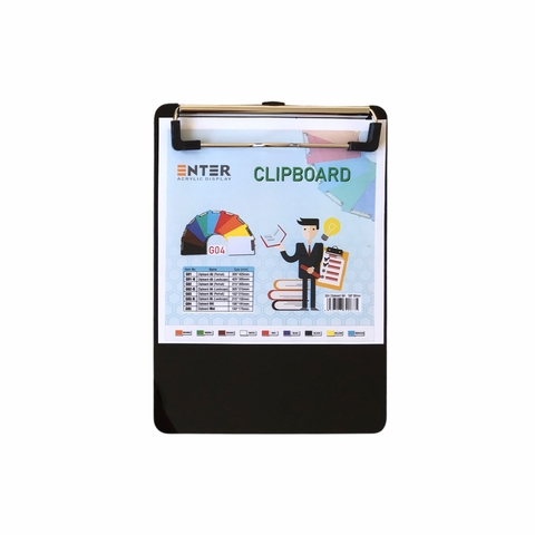 Bìa trình ký mica Enter G04 13.5x19cm kẹp hóa đơn (20)