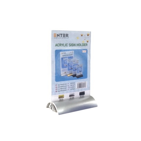 Kệ mica 2 mặt Enter E40 100x150mm đế nhôm cao cấp A6, Kệ menu nhà hàng, Standee mica để bàn, Bảng quét mã QR Code (20)
