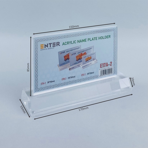 Kệ mica 2 mặt Enter E17A 15x8.5cm đế 17x5.5cm dày 20mm, Biển chức danh quân đội, Kệ chức vụ (10)