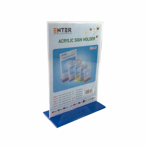 Kệ mica 2 mặt Enter E06-U 210x300mm đế lùa uốn bằng, Kệ menu nhà hàng, Standee mica để bàn, Bảng quét mã QR Code (10)