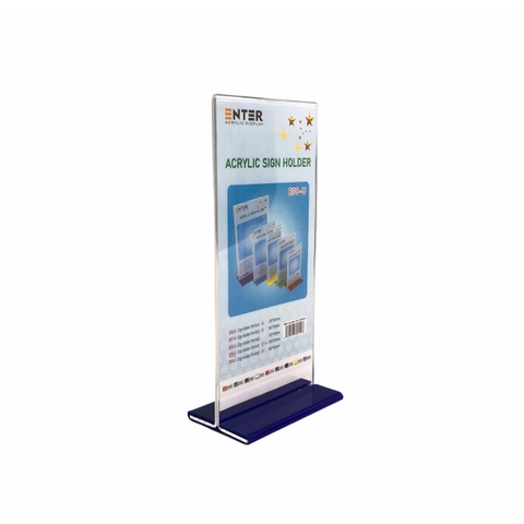 Kệ mica 2 mặt Enter E09-U 100x210mm đế lùa uốn bằng, Kệ menu nhà hàng, Standee mica để bàn, Bảng quét mã QR Code (20)