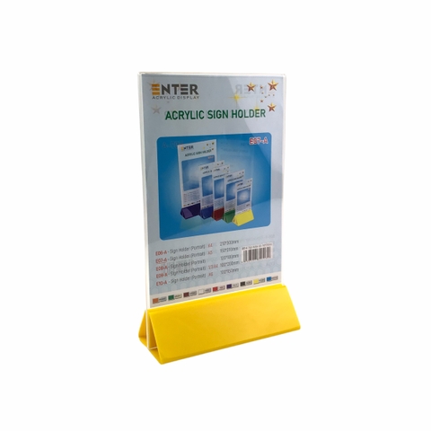 Kệ mica 2 mặt Enter E07-A 150x210mm đế lùa uốn chân chữ A, Kệ menu nhà hàng, Standee mica để bàn, Bảng quét mã QR Code (20)