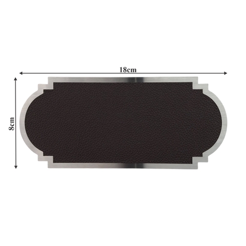 Biển số phòng da BP02 chữ nhật viền inox, Bảng số chung cư, khách sạn, toà nhà