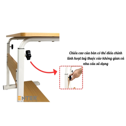 Bàn di động Enter BG105 60x40cm, Bàn nâng hạ đa năng, Bàn gỗ đa chức năng