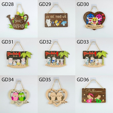 Bảng gỗ treo có nội dung