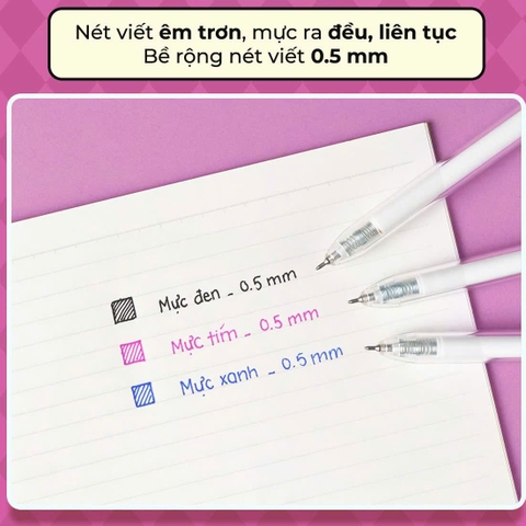 Bút gel TL GeL-071/ Plus tím (10), Bút bi nước, Viết mực nước, Văn phòng phẩm