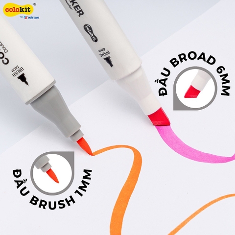Bút lông màu 2 đầu TL Colokit AM-C001 / AM-C002