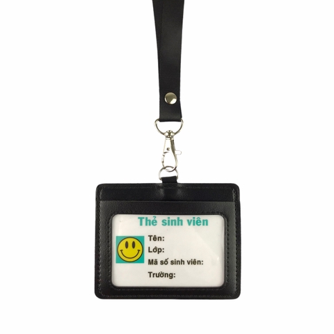 Dây đeo thẻ lụa 1.5cm đầu móc khóa [50] (100)