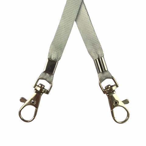 Dây đeo thẻ lụa 1cm đầu móc khóa [50] (100)