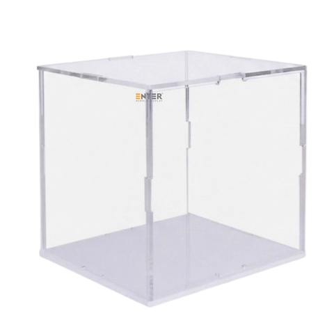 Hộp mica Enter BOX302 100x100x100mm dày 2mm đế 3mm, lắp ráp, Hộp trưng bày mô hình, Hộp mica trong chống bụi