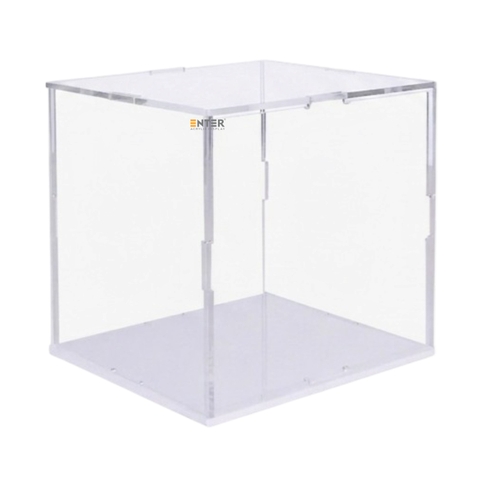Hộp mica Enter BOX304 150x150x150mm dày 2mm đế 3mm, lắp ráp, Hộp trưng bày mô hình, Hộp mica trong chống bụi