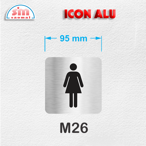 Icon Alu 95x95mm bạc xước