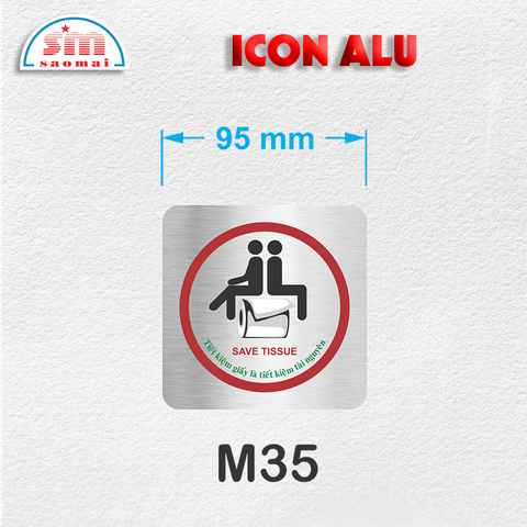 Icon Alu 95x95mm bạc xước