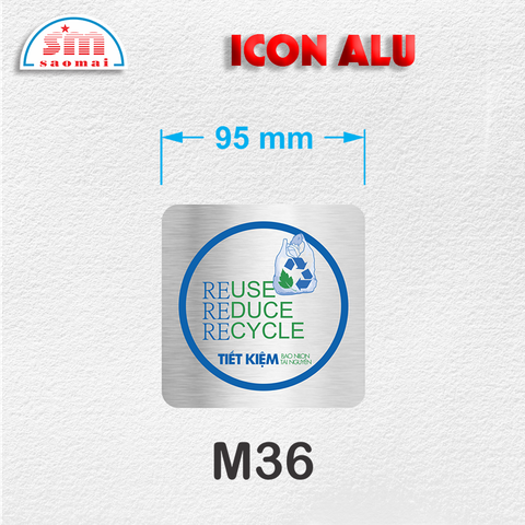 Icon Alu 95x95mm bạc xước