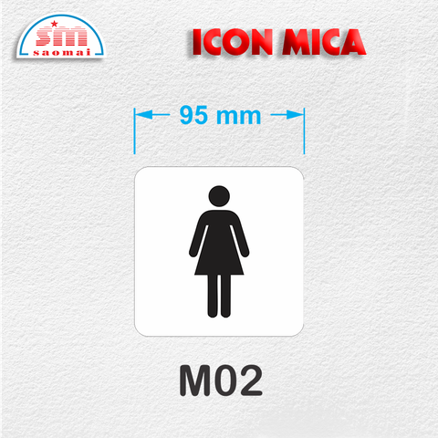 Icon mica 95x95mm trắng