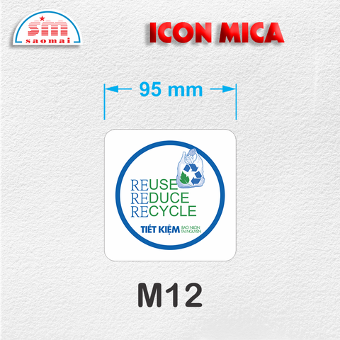 Icon mica 95x95mm trắng