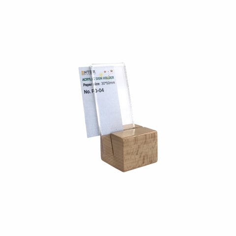 Kệ mica 1 mặt đế gỗ Enter FG-04 30x50mm, Kệ thông tin sản phẩm, Standee mica để bàn, Bảng quét mã QR Code (20)