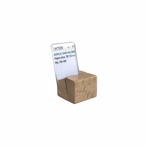 Kệ mica 1 mặt đế gỗ Enter FG-08 30x35mm, Kệ thông tin sản phẩm, Standee mica để bàn, Bảng quét mã QR Code (20)