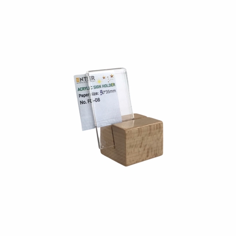 Kệ mica 1 mặt đế gỗ Enter FG-08 30x35mm, Kệ thông tin sản phẩm, Standee mica để bàn, Bảng quét mã QR Code (20)