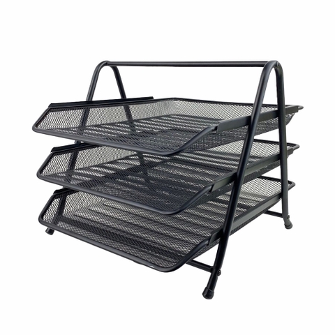 Kệ hồ sơ 3 tầng lưới Toppoint HY62001A, Kệ rổ, Kệ đựng hồ sơ
