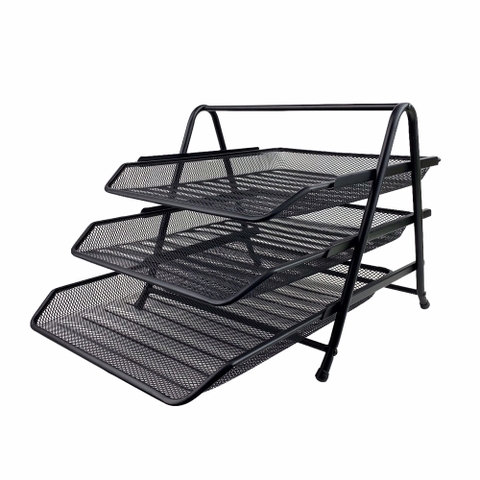 Kệ hồ sơ 3 tầng lưới Toppoint HY62001A, Kệ rổ, Kệ đựng hồ sơ