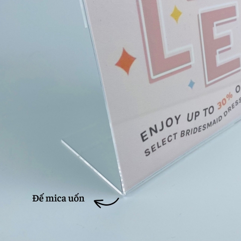 Kệ mica 1 mặt Enter F03-P 100x150mm A6 đứng, Kệ menu chữ L, Khung thông tin sản phẩm, Khung bảng giá, Kệ trưng bày để bàn (20)