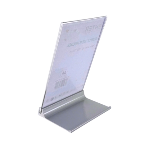 Kệ mica 1 mặt Enter E51 100x150mm đế nhôm A6 đứng