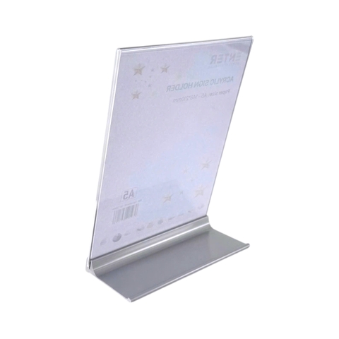 Kệ mica 1 mặt Enter E53 150x210mm đế nhôm A5 đứng