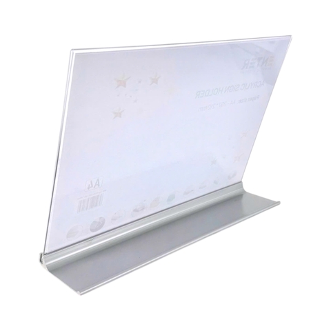 Kệ mica 1 mặt Enter E54 297x210mm đế nhôm A4 ngang