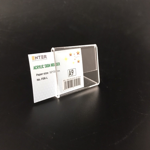 Kệ mica 1 mặt Enter F06-L 50x35mm A9 ngang, Kệ menu chữ L, Khung thông tin sản phẩm, Khung bảng giá, Kệ trưng bày để bàn (20)