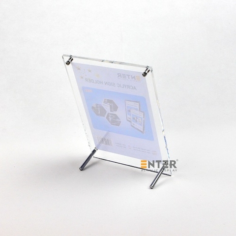 Kệ mica 1 mặt Enter F07A 21x30cm đế inox A4 đứng mica 5mm, Khung ảnh để bàn chân inox, Khung bằng khen (10)