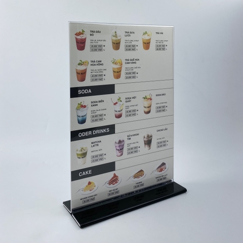Kệ mica 2 mặt Enter E09-U 100x210mm đế lùa uốn bằng, Kệ menu nhà hàng, Standee mica để bàn, Bảng quét mã QR Code (20)