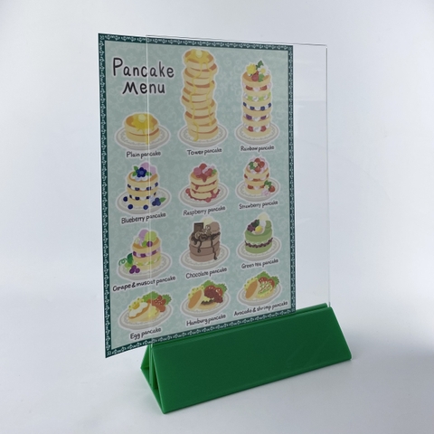 Kệ mica 2 mặt Enter E09-A 100x210mm đế lùa uốn chân chữ A, Kệ menu nhà hàng, Standee mica để bàn, Bảng quét mã QR Code (20)