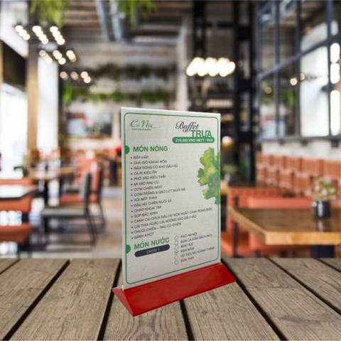 Kệ mica 2 mặt Enter E21 150x210mm đế màu A5 đứng, Kệ menu nhà hàng, Standee mica để bàn, Bảng quét mã QR Code (20)
