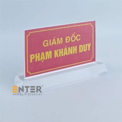 Kệ mica 2 mặt Enter E17A 15x8.5cm đế 17x5.5cm dày 20mm, Biển chức danh quân đội, Kệ chức vụ (10)