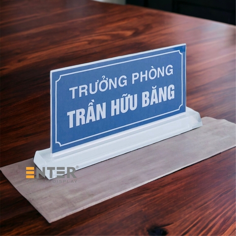 Kệ mica 2 mặt Enter E17B 26x12cm đế mica 29x5.5cm dày 20mm, Biển chức danh quân đội, Kệ chức vụ (10)