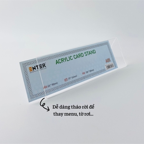 Kệ mica chức vụ 2 mặt Enter A04 180x65mm nhỏ, Biển chức danh, Bảng tên để bàn (20)