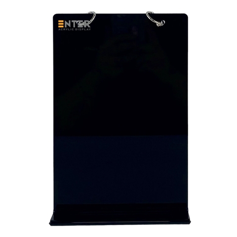 Kệ mica để bàn có khoen bật treo Enter E45 150x210mm A5, Kệ menu nhà hàng khoen lật quảng cáo, Standee mica để bàn, Bảng quét mã QR Code