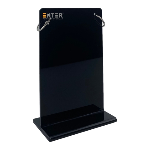 Kệ mica để bàn có khoen bật treo Enter E46 100x150mm A6, Kệ menu nhà hàng khoen lật quảng cáo, Standee mica để bàn, Bảng quét mã QR Code