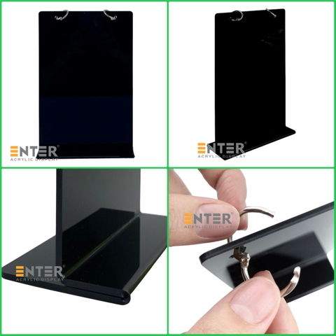 Kệ mica để bàn có khoen bật treo Enter E46 100x150mm A6, Kệ menu nhà hàng khoen lật quảng cáo, Standee mica để bàn, Bảng quét mã QR Code