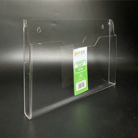 Kệ mica nhiều giấy treo tường Enter C11H 21x15cm A5 ngang, hông 25mm, có hậu mica (20)
