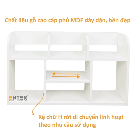 Kệ sách để bàn gỗ Enter KG507 80x18x48cm, Giá sách để bàn, Kệ gỗ đa năng