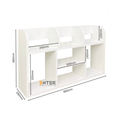 Kệ sách để bàn gỗ Enter KG507 80x18x48cm, Giá sách để bàn, Kệ gỗ đa năng