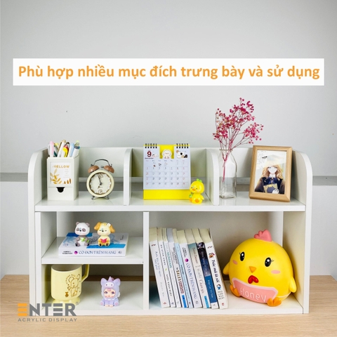 Kệ sách để bàn gỗ Enter KG507 80x18x48cm, Giá sách để bàn, Kệ gỗ đa năng