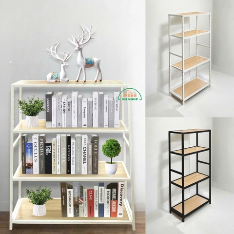 Kệ sắt 4 tầng Enter KG60120-4 60x30x120cm, Kệ đa năng nâng hạ tầng, Kệ sắt tầng gỗ, Giá sắt