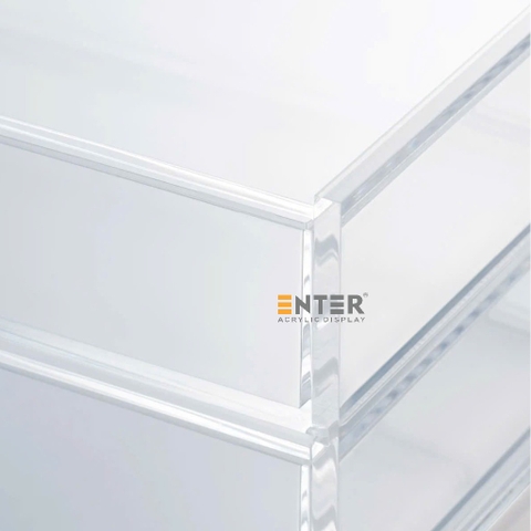 Kệ trưng bày mica Enter TB702 175x130x95mm 2 ngăn cửa kéo, hộc kéo, hộp trang sức