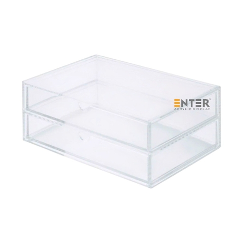 Kệ trưng bày mica Enter TB703 255x170x95mm 2 ngăn cửa kéo, hộc kéo, hộp trang sức