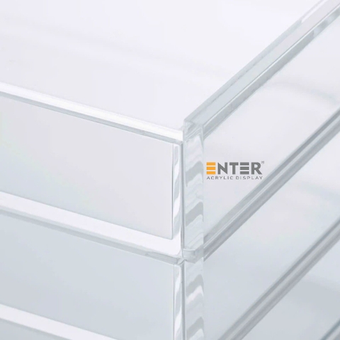 Kệ trưng bày mica Enter TB705 255x170x100mm 3 ngăn cửa kéo, hộc kéo, hộp trang sức