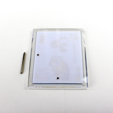 Khung hình mica cao cấp Enter FR01 90x120mm mica 5mmx2, Khung ảnh để bàn chân inox, Khung bằng khen (10)