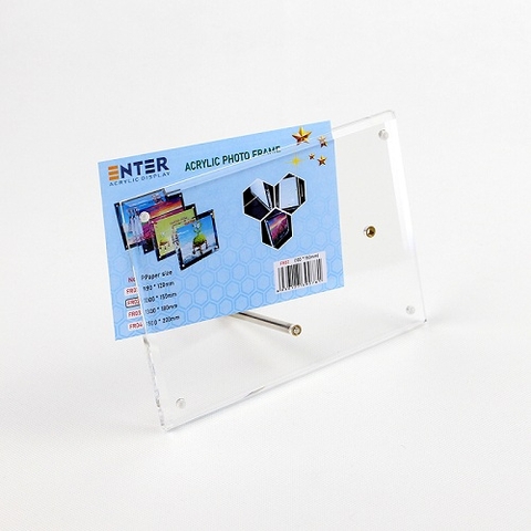 Khung hình mica cao cấp Enter FR02 100x150mm mica 5mmx2, Khung ảnh để bàn chân inox, Khung bằng khen (10)